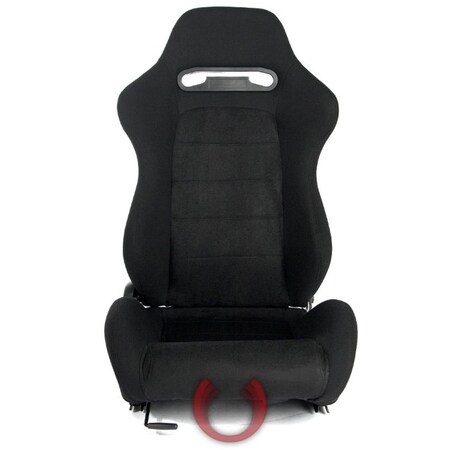 Omnisports Black Cloth with Microsuede Insert Universal Racing Seats - Black OM3364415